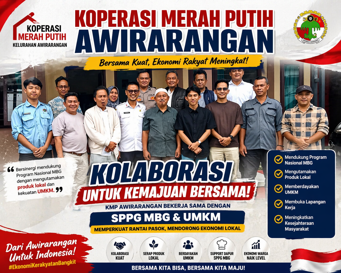 UMKM Bangkit! Koperasi Merah Putih Awirarangan Resmi Kolaborasi dengan SPPG MBG